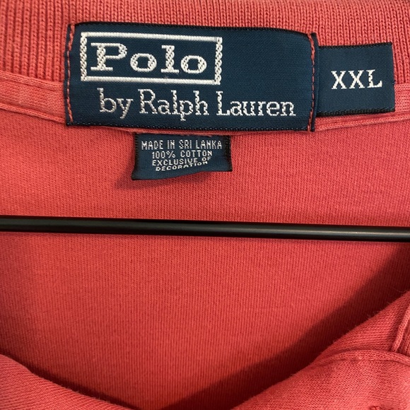 Ralph Lauren Coral Polo With Blue Logo XXL - Picture 7 of 7
